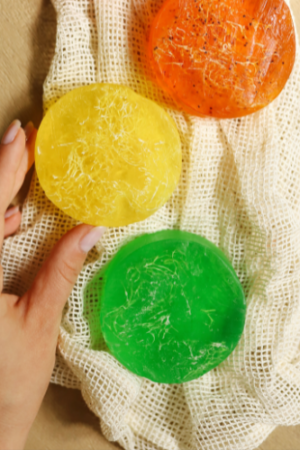 Grejpfrut mydło glicerynowe z gąbką loofah